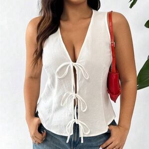 White Tie Shirt Plus Size